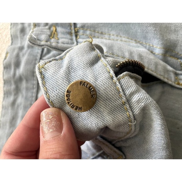 Palmer Heritage Distressed Hem High Rise Wide Leg Jeans Woman's Size 31 - Picture 6 of 16